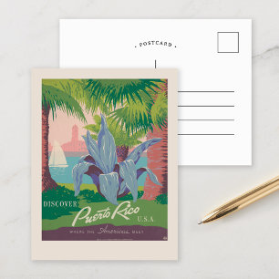 Entdecken Sie Puerto Rico USA   Vintage Travel Postkarte
