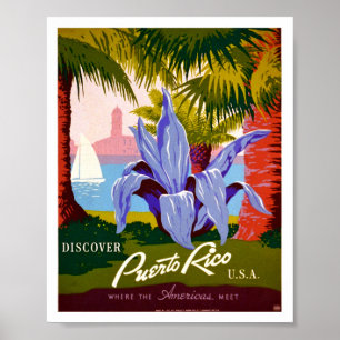 Entdecken Sie Puerto Rico Vintage Poster