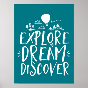 Entdecken Sie Traum Erkunden Reisen Zitate Poster