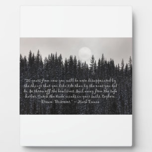 Entdecken Sie. Träume. Entdecken Sie. - Mark Twain Fotoplatte