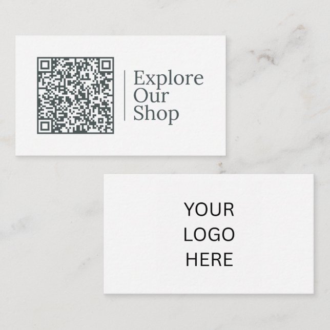 Entdecken Sie unseren Shop | Anpassbarer QR-Code u Visitenkarte (Vorne/Hinten)