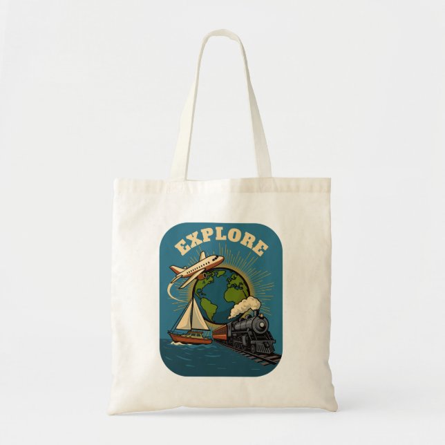 Entdecken Sie Welt Vintage Design Tragetasche (Vorne)
