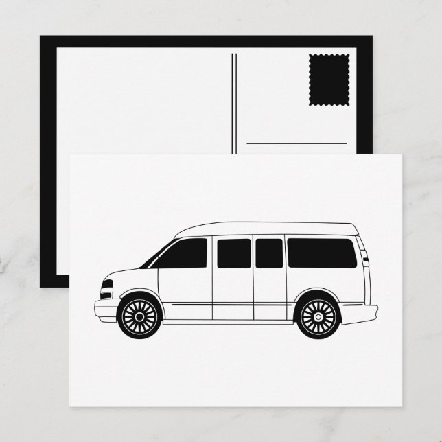 Entdecker Campervan Postkarte (Vorne/Hinten)