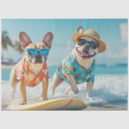 Entdeckte Bullhunde surfen Sommertage Seidenpapier