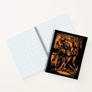 Entdeckte Schrecken toter Bergleute zu Halloween Notizbuch