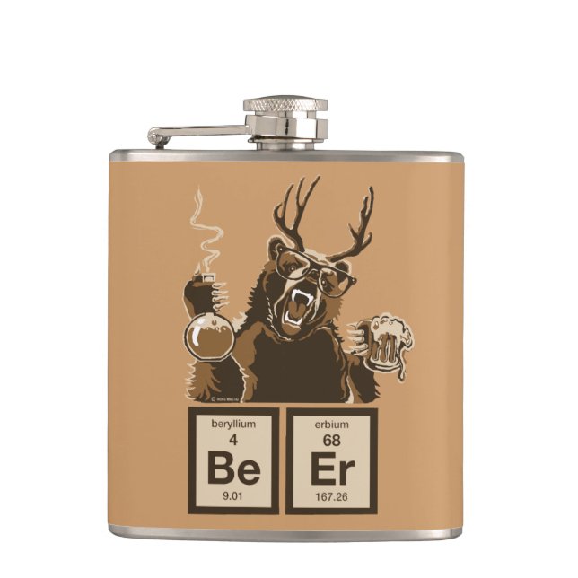 Entdecktes Bier der Chemie Bär Flachmann (Vorderseite)
