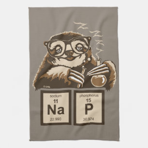 Entdecktes Nickerchen der Chemie Sloth Küchentuch