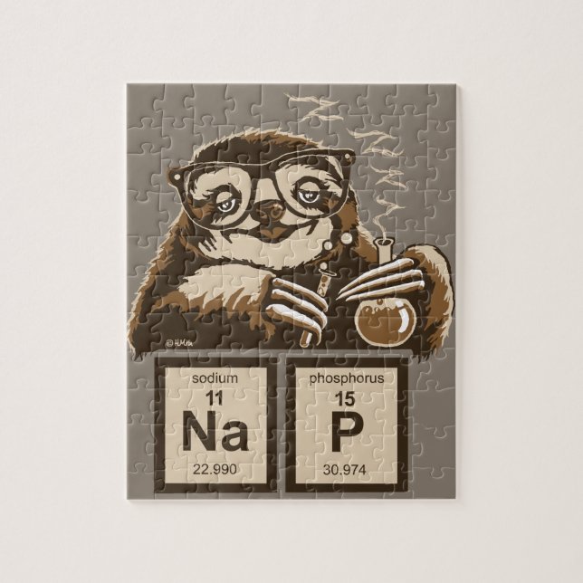 Entdecktes Nickerchen der Chemie Sloth Puzzle (Vertikal)