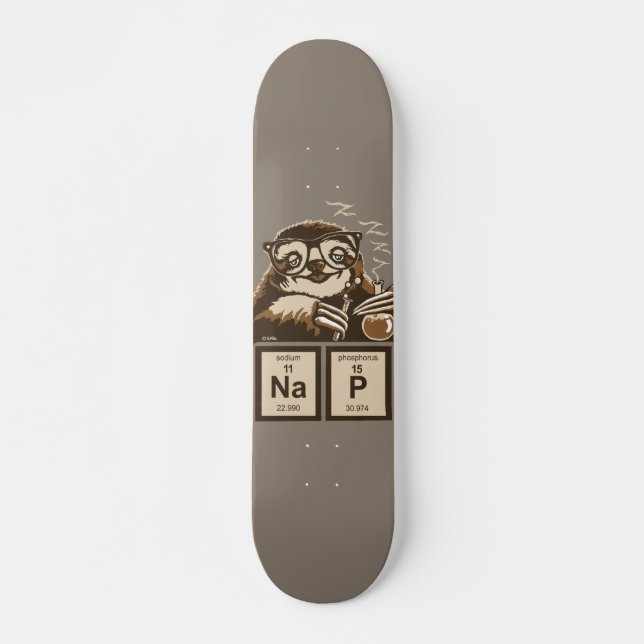 Entdecktes Nickerchen der Chemie Sloth Skateboard (Vorne)