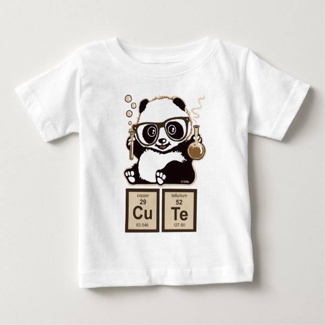 Entdecktes niedliches der Chemie Panda Baby T-shirt (Vorderseite)