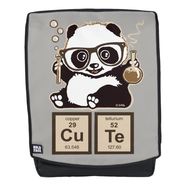 Entdecktes niedliches der Chemie Panda Rucksack (Vorderseite)