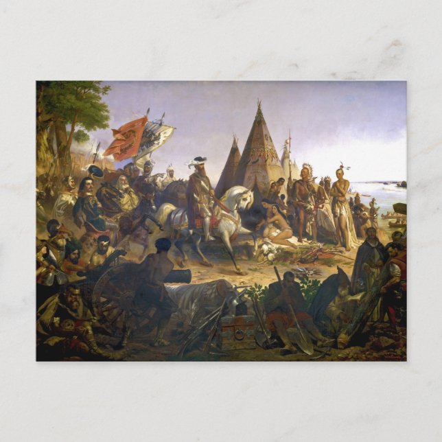 Entdeckung des Mississippi von William H. Powell Postkarte (Vorderseite)