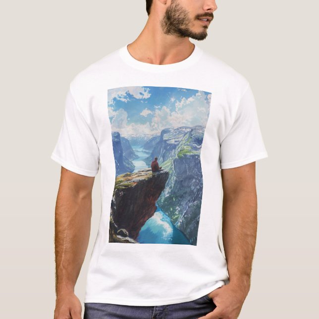 Entdeckungen des norwegischen Trolltunga-T - Shirt (Vorderseite)