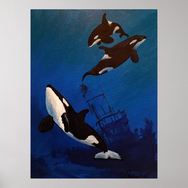 "Entdeckungen" Orca und Wracks Poster (Vorne)