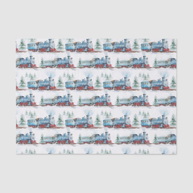 Entdeckungszug Geburtstagsparty Babydusche Seidenpapier (Vorderseite)