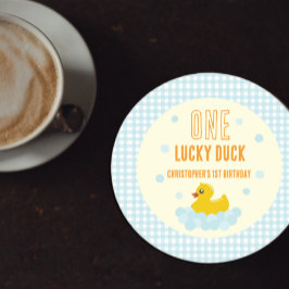 Ente 1. Geburtstag Runder Pappuntersetzer