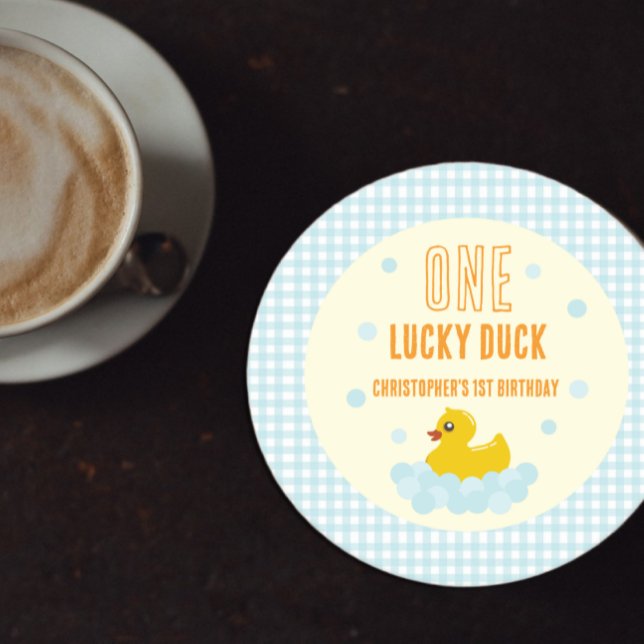 Ente 1. Geburtstag Runder Pappuntersetzer (Von Creator hochgeladen)