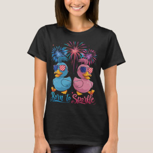Ente 4. Juli Entenliebhaber Amerikanisch Usa-Flagg T-Shirt