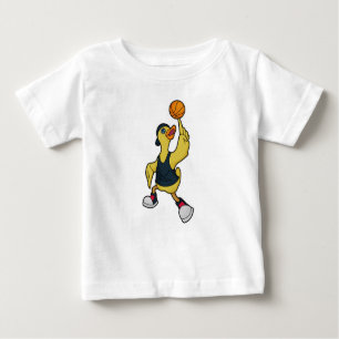 Ente als Baskeballspieler mit Basketball Baby T-shirt