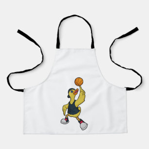 Ente als Baskeballspieler mit Basketball Schürze