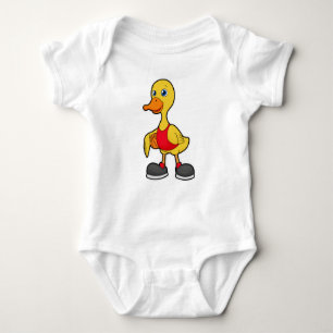 Ente als Basketballspieler mit Basketball Baby Strampler