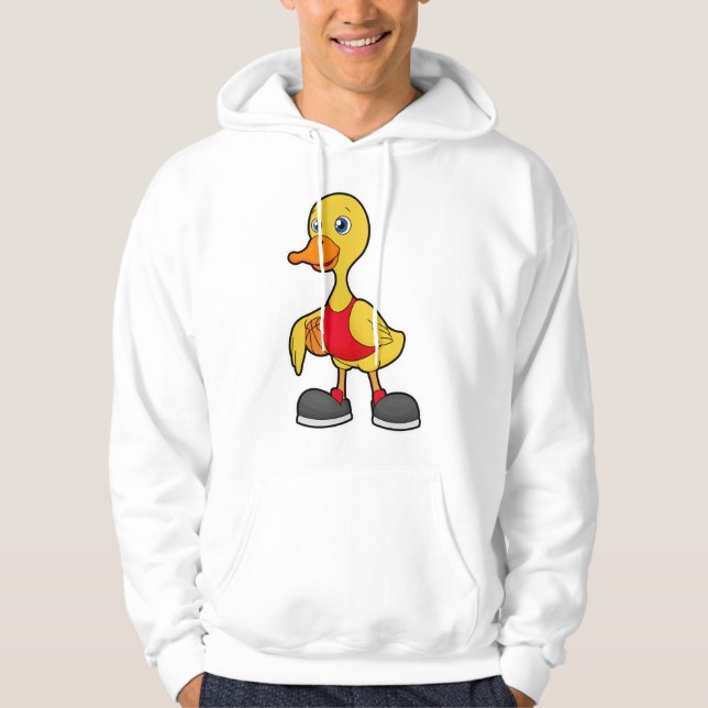 Ente als Basketballspieler mit Basketball Hoodie (Vorderseite)