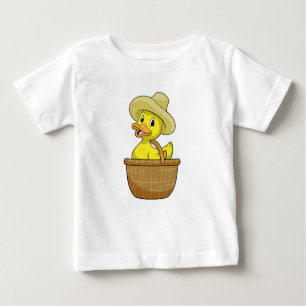 Ente als Bauer mit Körbchen Baby T-shirt