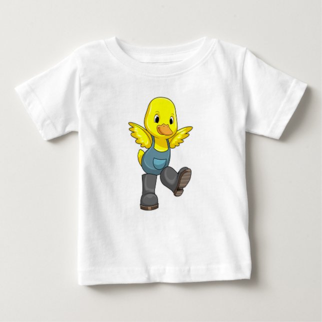 Ente als Bauer mit Stiefeln Baby T-shirt (Vorderseite)