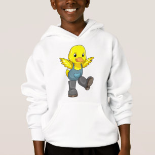 Ente als Bauer mit Stiefeln Hoodie