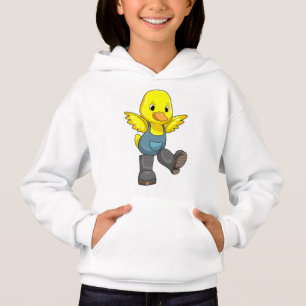 Ente als Bauer mit Stiefeln Hoodie