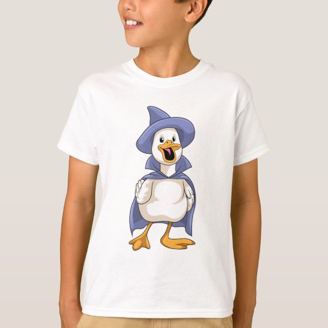 Ente als Hexe mit Hut T-Shirt (Vorderseite)