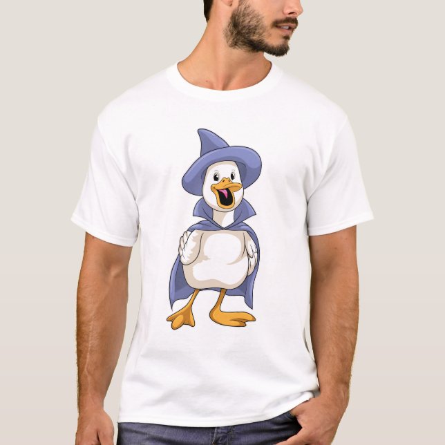 Ente als Hexe mit Hut T-Shirt (Vorderseite)