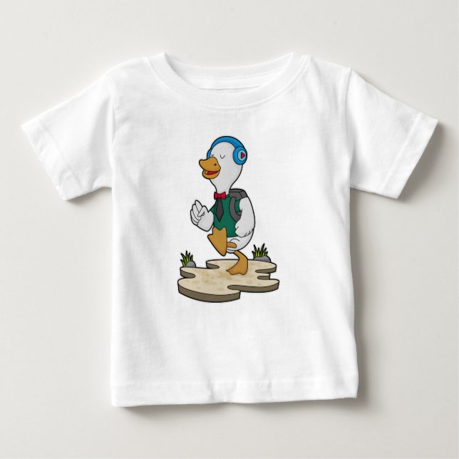Ente als Hiker mit Rucksack Baby T-shirt (Vorderseite)