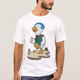 Ente als Hiker mit Rucksack T-Shirt