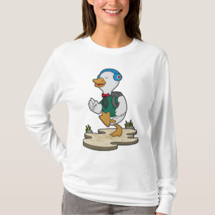 Ente als Hiker mit Rucksack T-Shirt