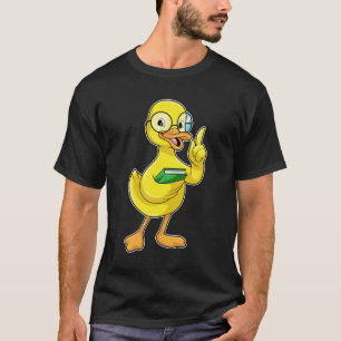 Ente als Lehrer mit Buch & Brille T-Shirt
