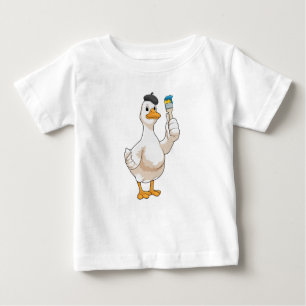 Ente als Maler mit Pinsel Baby T-shirt