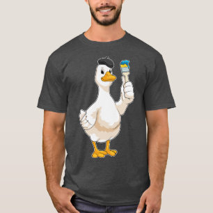 Ente als Maler mit Pinsel T-Shirt
