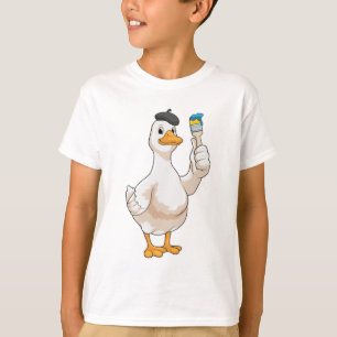 Ente als Maler mit Pinsel T-Shirt