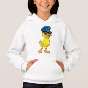 Ente als Pilot mit Pilotenhut Hoodie