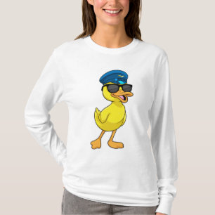 Ente als Pilot mit Pilotenhut T-Shirt