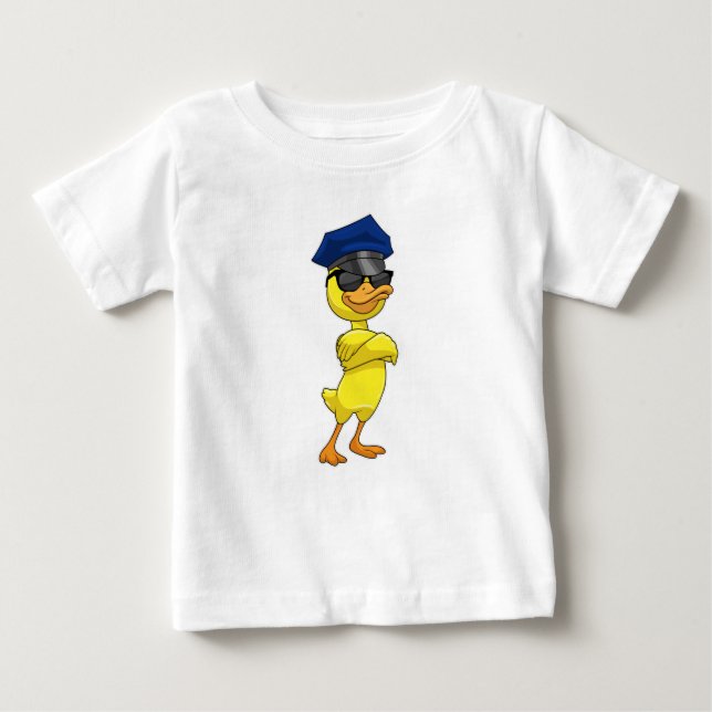 Ente als Polizeibeamter mit Polizeischutz Baby T-shirt (Vorderseite)