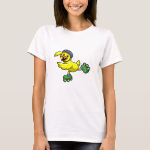 Ente als Skater mit Inline Skate & Helmet T-Shirt