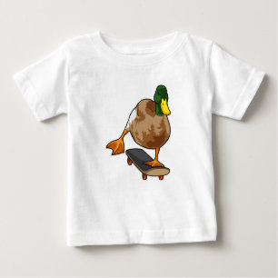 Ente als Skater mit Skateboard Baby T-shirt