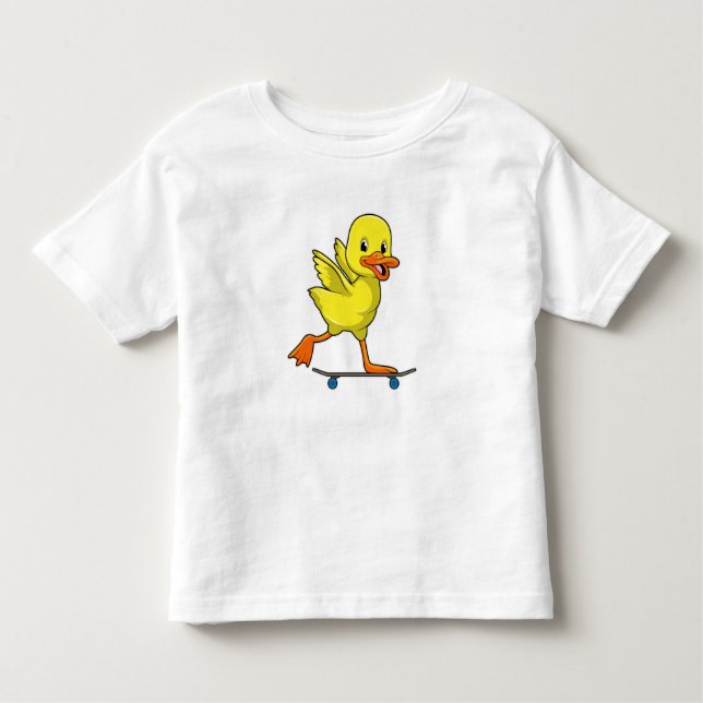 Ente als Skater mit Skateboard Kleinkind T-shirt (Vorderseite)