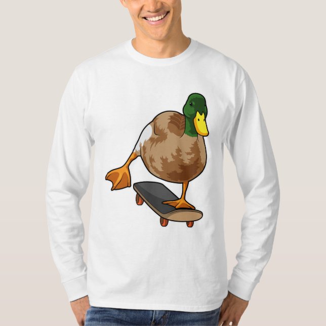 Ente als Skater mit Skateboard T-Shirt (Vorderseite)