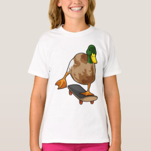 Ente als Skater mit Skateboard T-Shirt