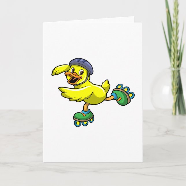 Ente als Skater mit Skaten & Helmet Karte (Vorderseite)