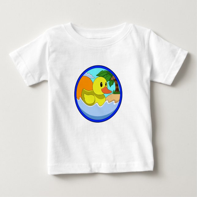 Ente am Strand mit Palmen.PNG Baby T-shirt (Vorderseite)