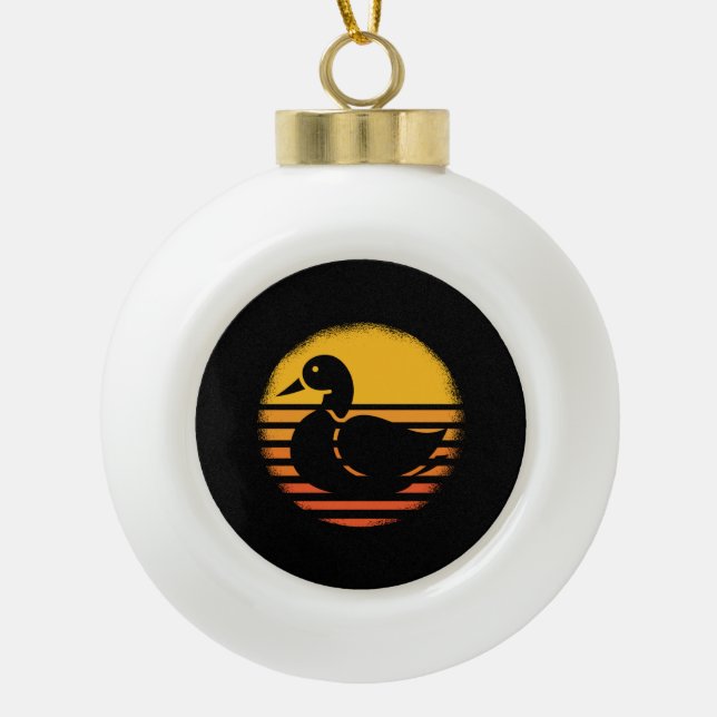 Ente Animal Retro Keramik Kugel-Ornament (Vorderseite)